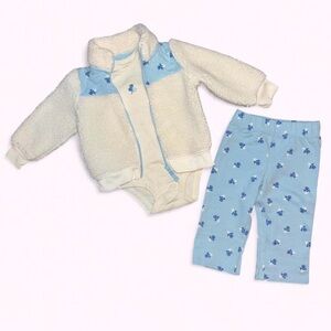 Carter's Cream Top with Blue Floral Embroidery